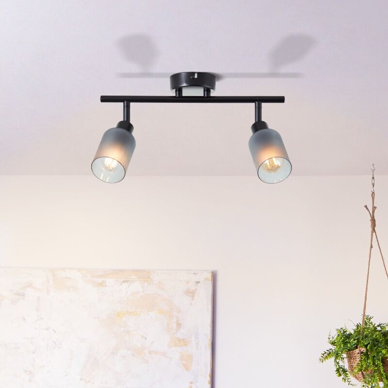 Glass ceiling spotlight black, Fanny