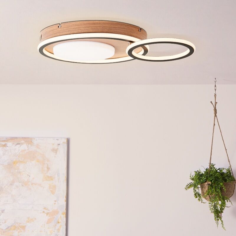 Modern flush ceiling light black, Georgios, 48W, 3000K LED