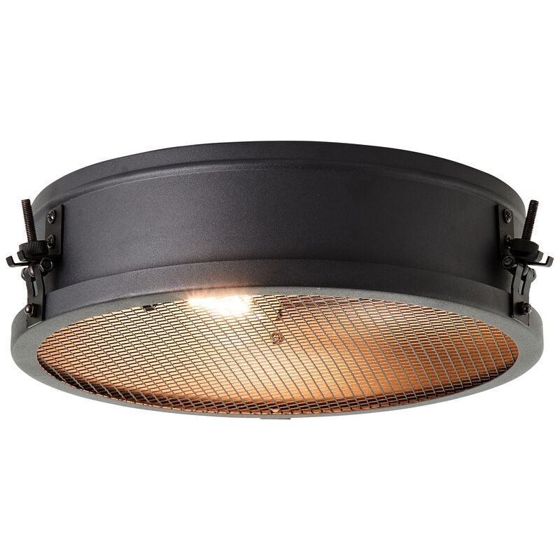 Industrial flush ceiling light black, Gael