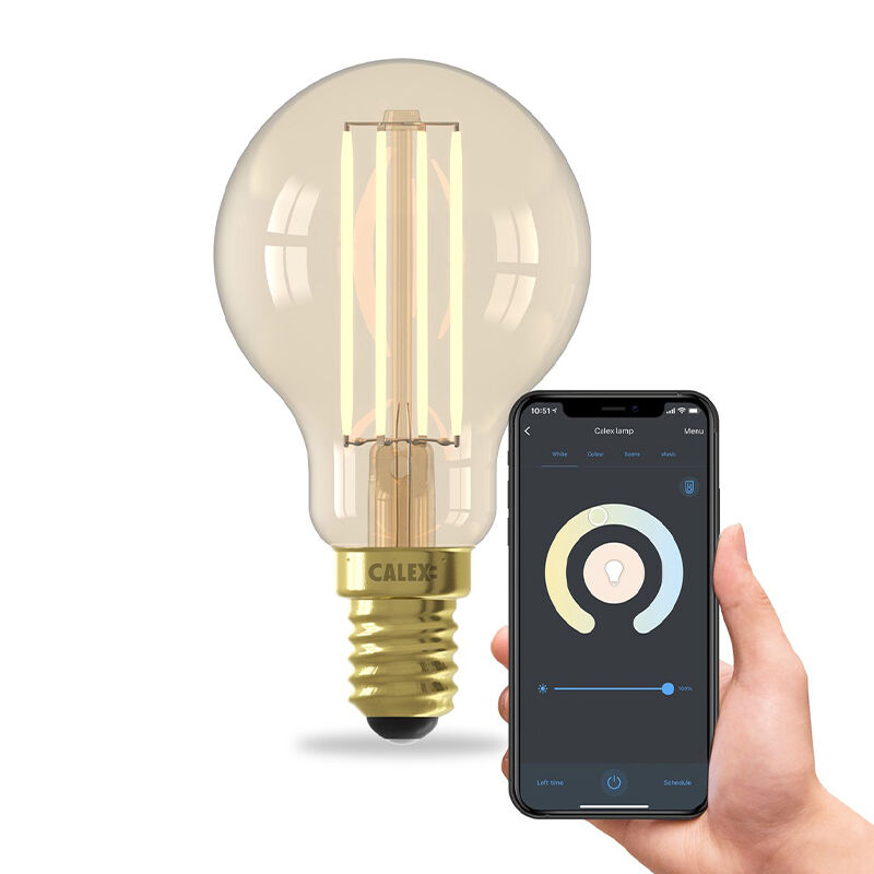 Calex smart LED bulb E14 amber, 4,9W, 1800-3000K
