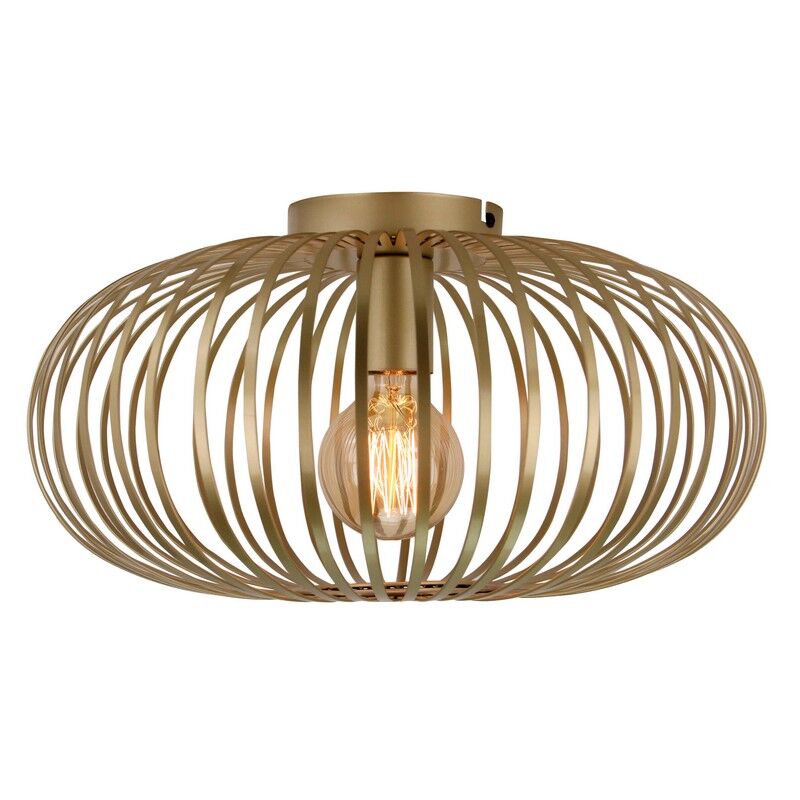 Industrial flush ceiling light gold, Lieve