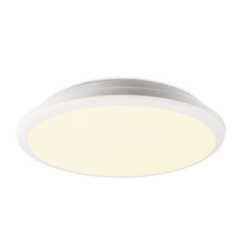 Black modern flush ceiling light plastic, Joachim, 24W, 3000K LED
