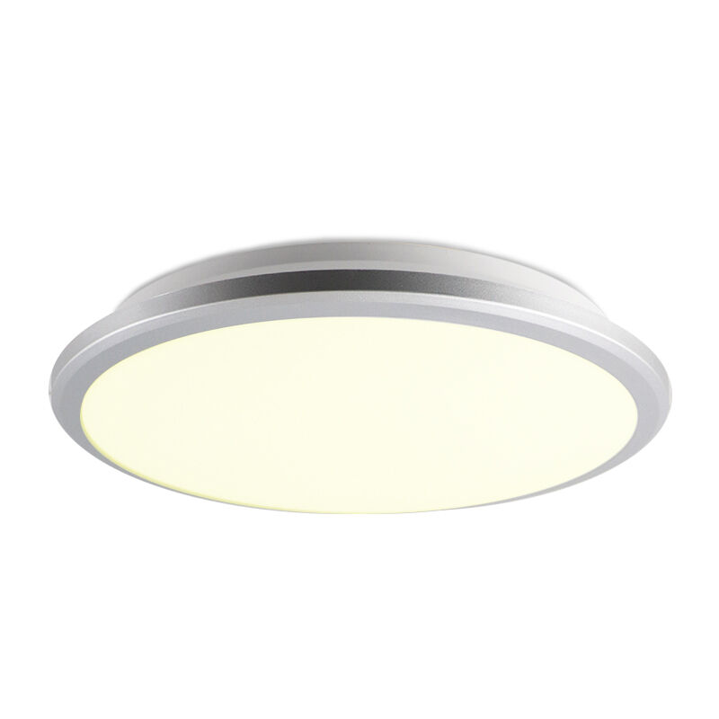 Silver modern flush ceiling light plastic, Joachim, 24W, 3000K LED