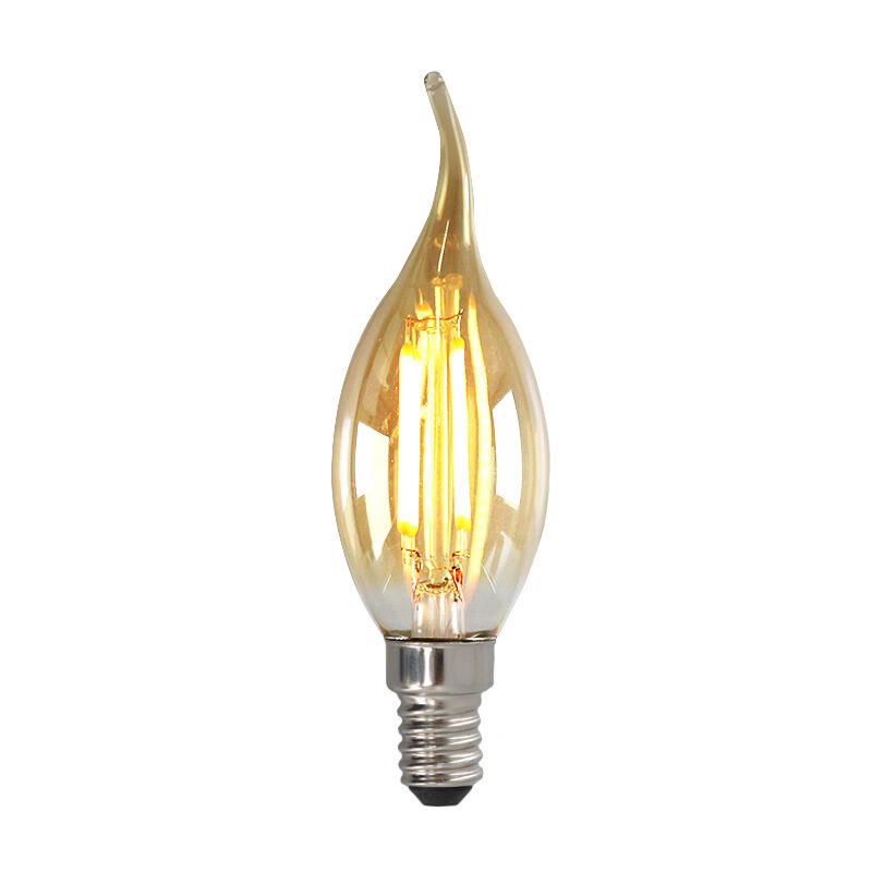 Dimmable E14 LED tip candle, 3w, amber glass, 2200K