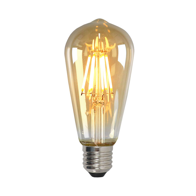 Dimmable E27 Edison LED bulb, ST58, 5w, amber glass, 2200K