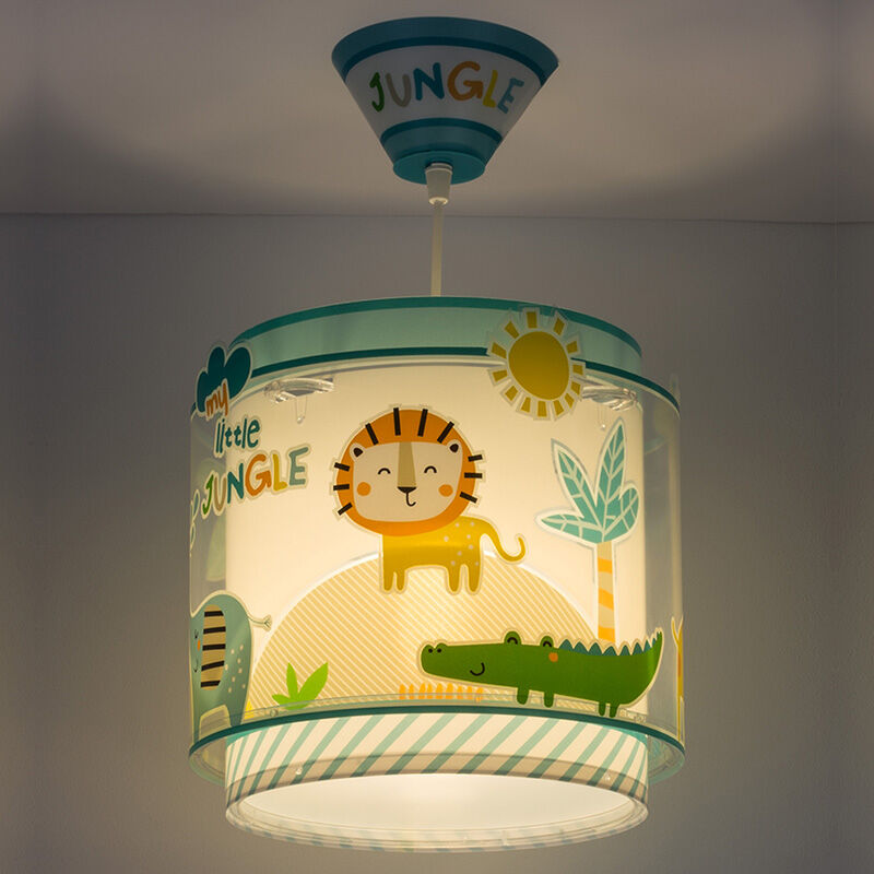 Multicoloured kids pendant light plastic, Jungle