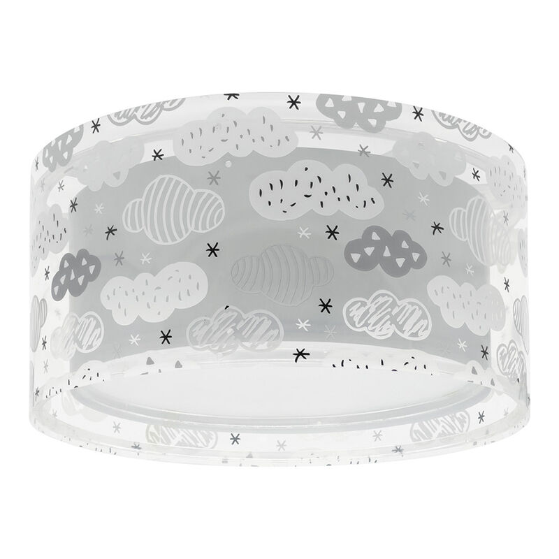 Grey children's ceiling light plastic, Clouds
