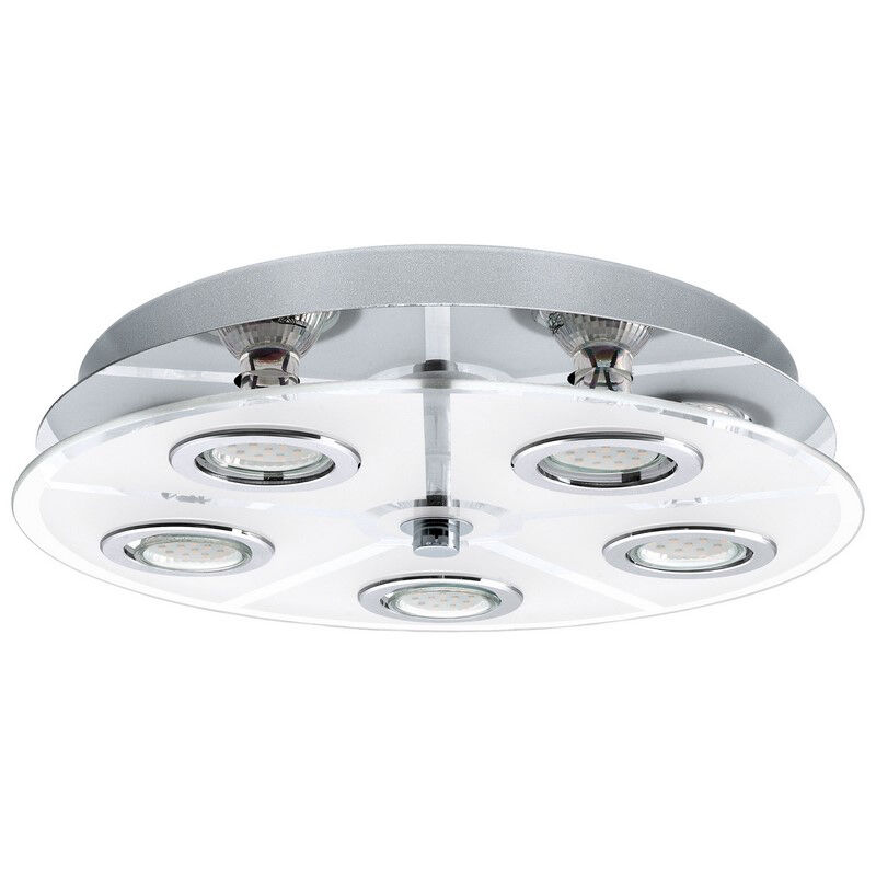Chrome modern flush ceiling light glass, Lusie