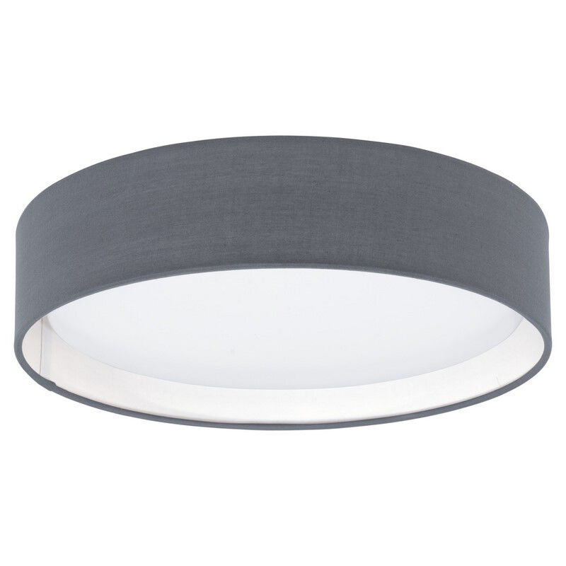 Grey modern flush ceiling light fabric, Abano, 12W, 3000K LED