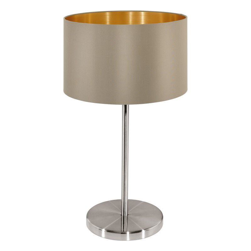 Golden modern table lamp fabric, Terme, with switch