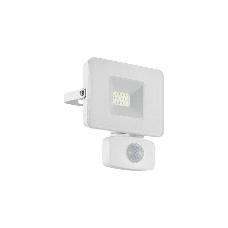 White outdoor wall light with motion sensor aluminium, Joey, IP44