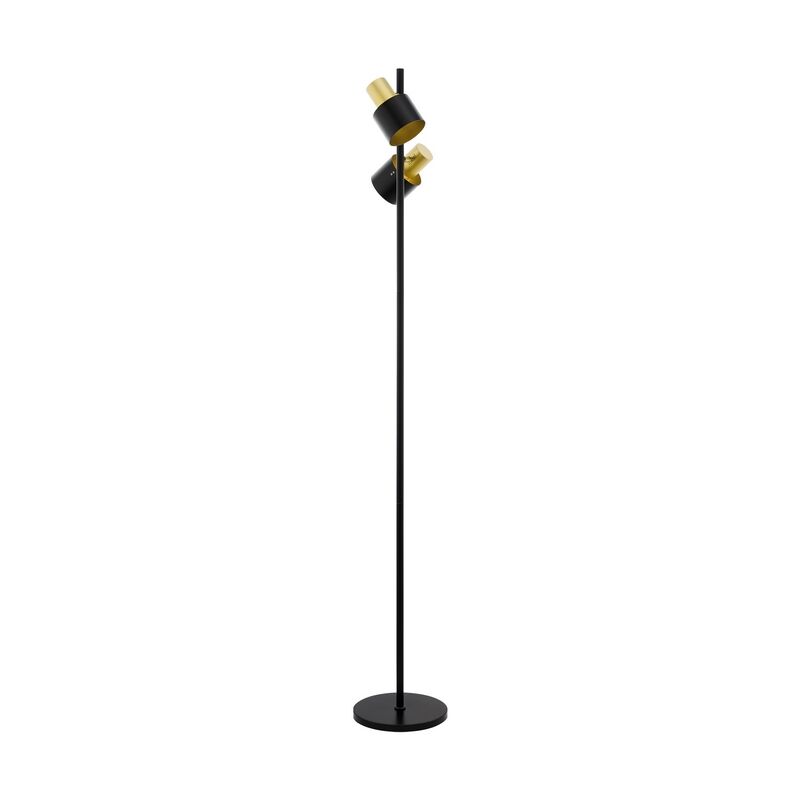 Golden modern floor lamp steel, Oscar, with switch
