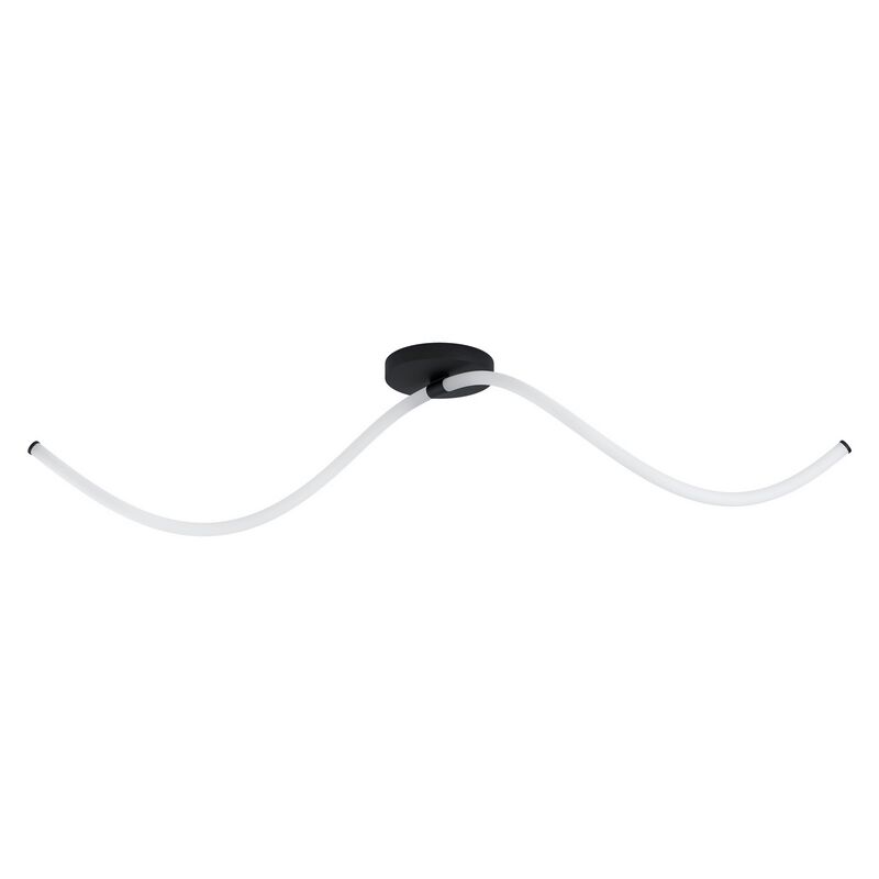 Black modern flush ceiling light steel, Allal, 12W, 3000K LED