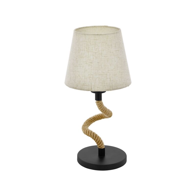 Black industrial table lamp steel, Simeon, with switch