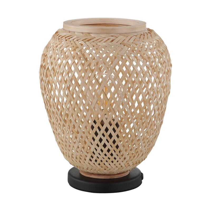 Wood table lamp black, Nicole, with switch