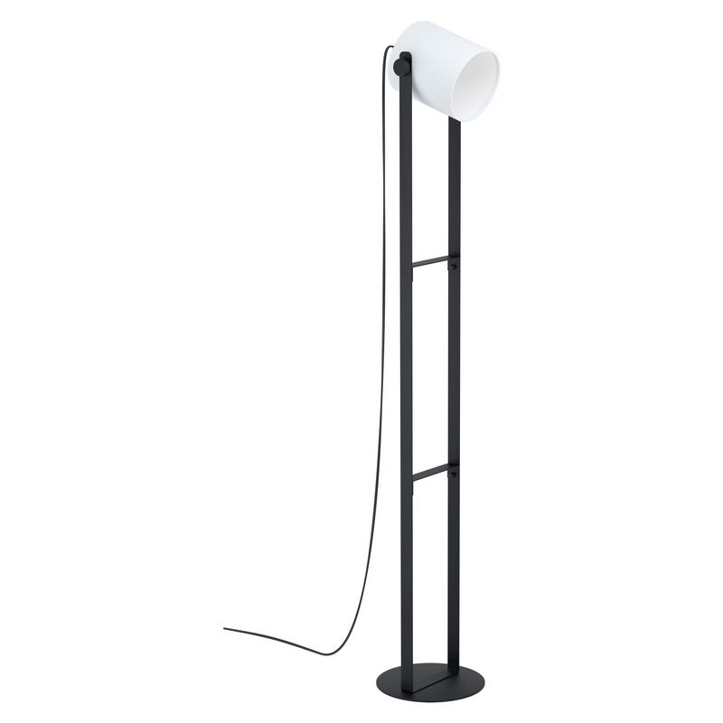 Wood floor lamp black, Kaspar, with switch