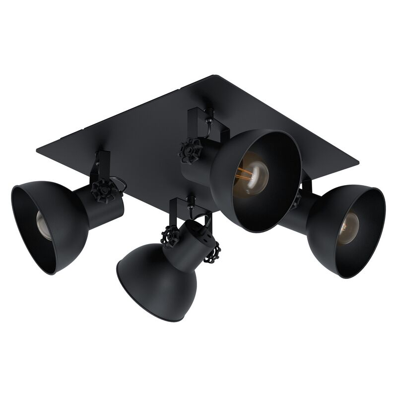 Black industrial ceiling spotlight steel, Angelina