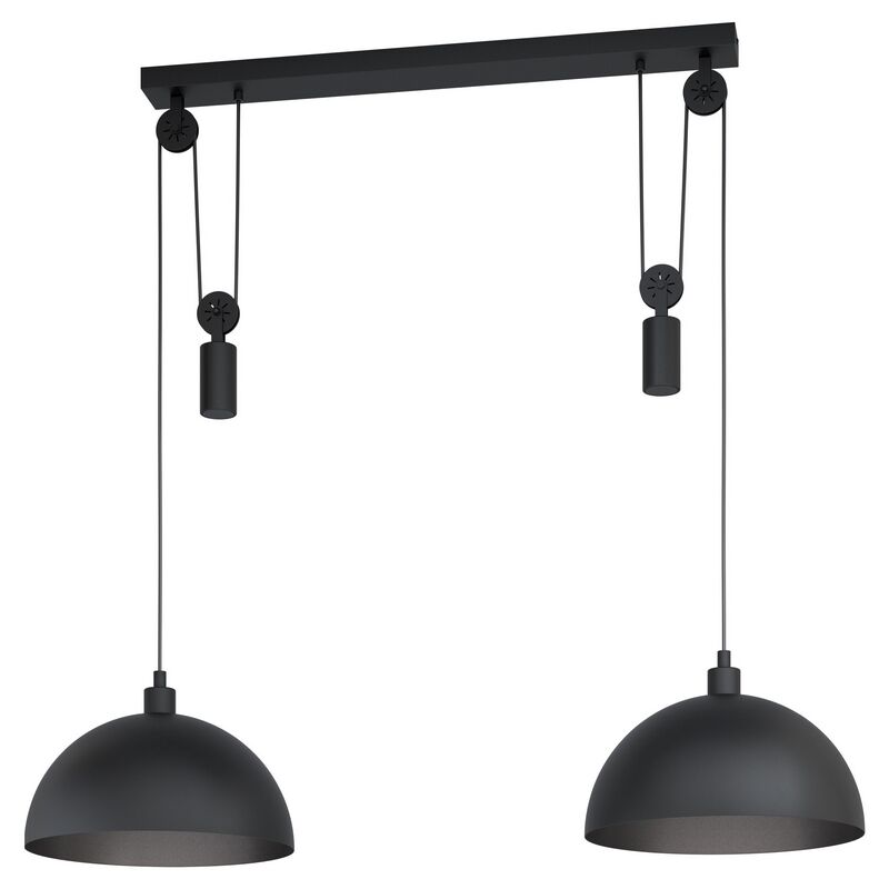 Black industrial pendant light steel, Yvette