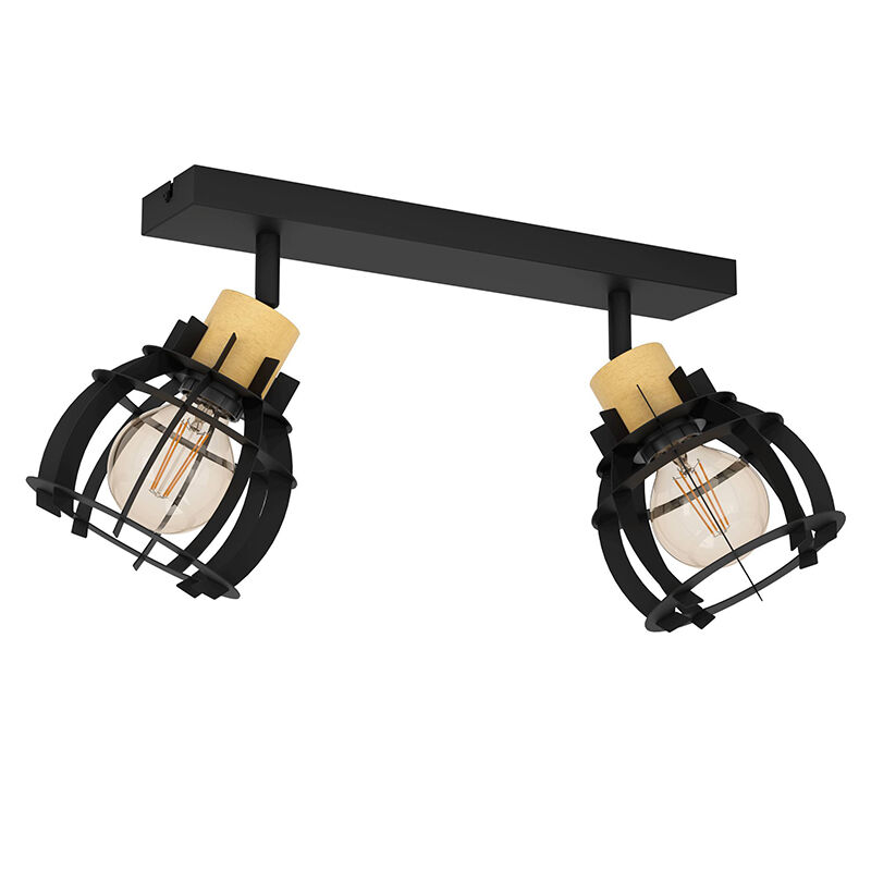 Black retro ceiling spotlight aluminium, Redouan