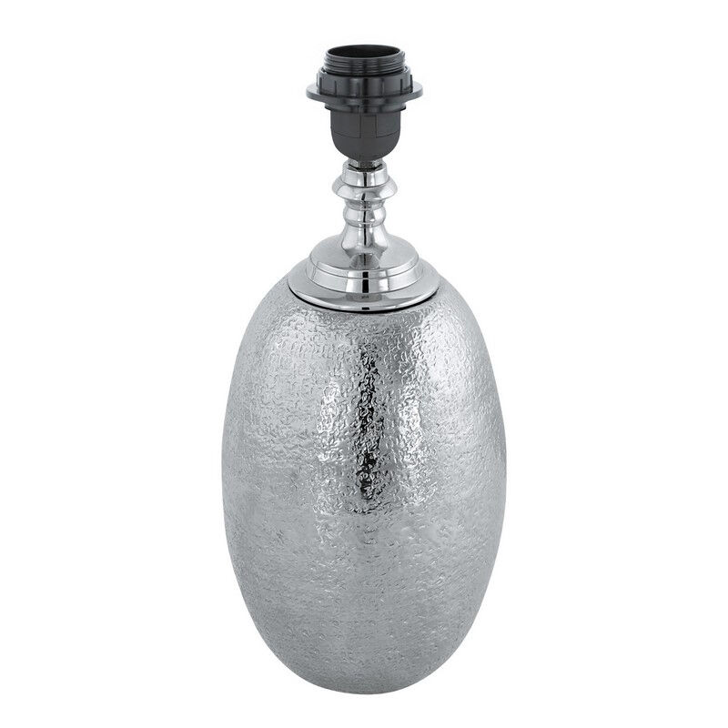 Nickel retro table lamp without shade aluminium, Abdel, with switch
