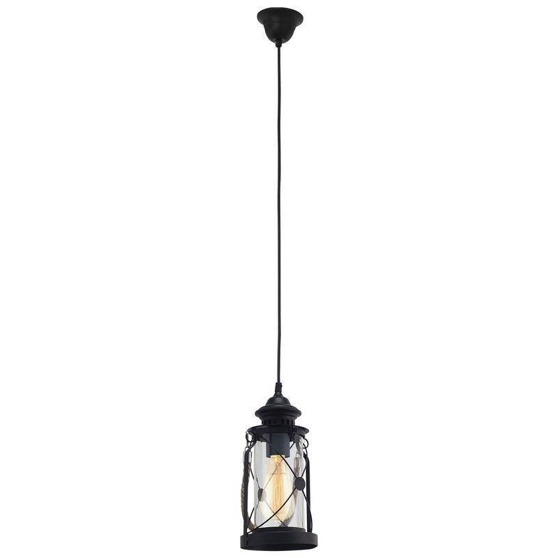 Black vintage pendant light glass, Abetone