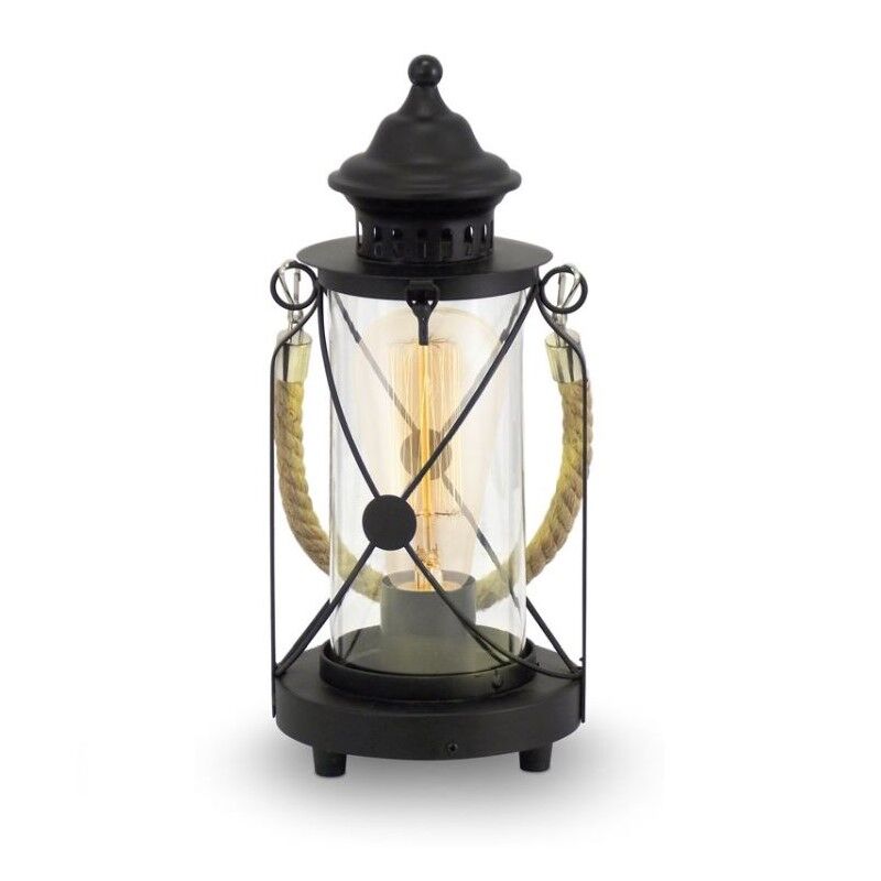 Black classic table lamp steel, Katoo, with switch