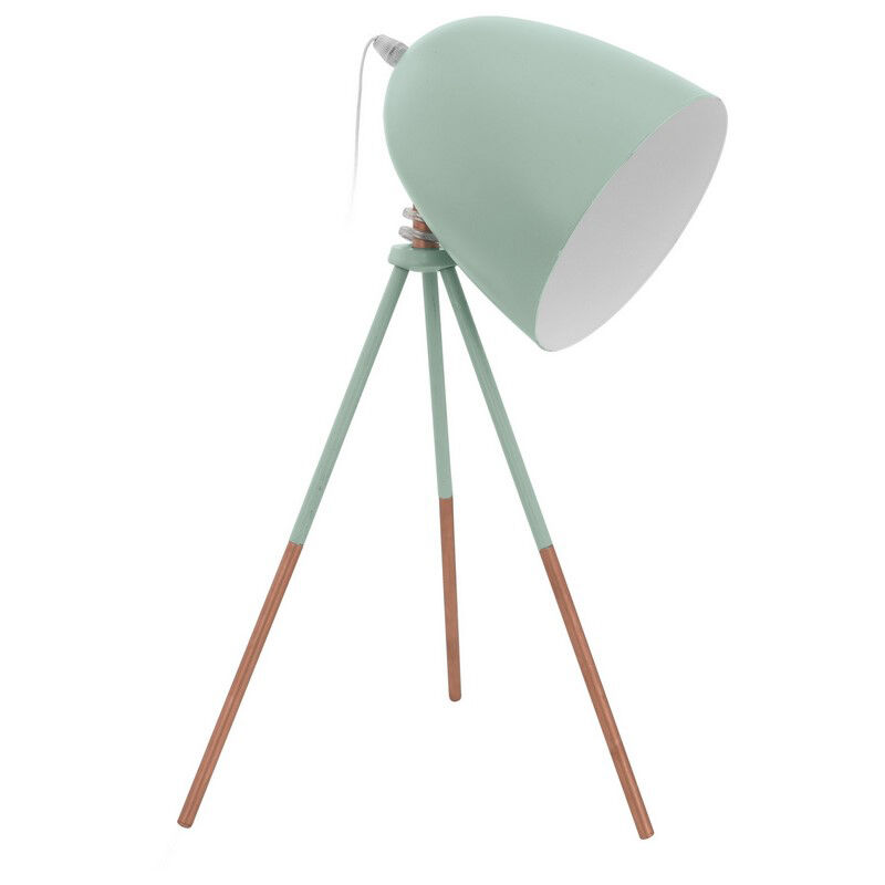 Green industrial table lamp metal, Jezebel, with switch