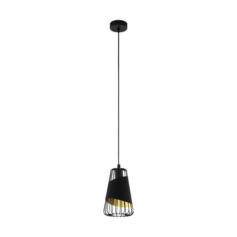 Black retro pendant light metal, Joost