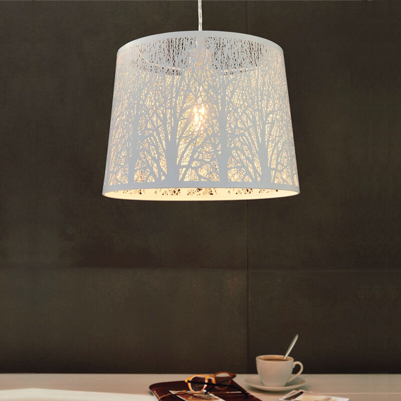 White rustic pendant light steel, Nika