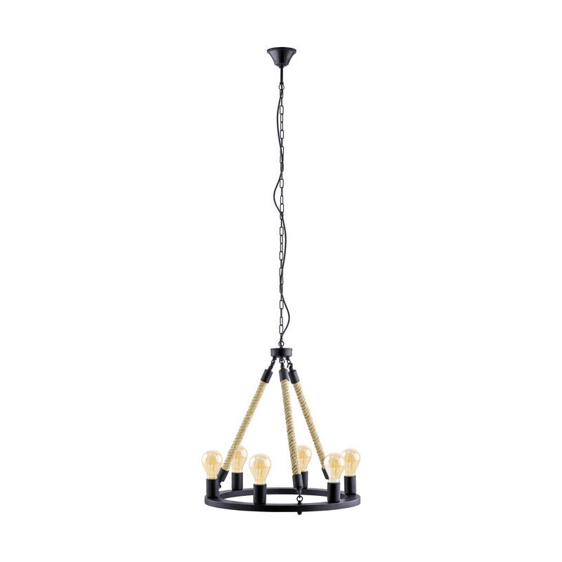 Black retro pendant light metal, Admir