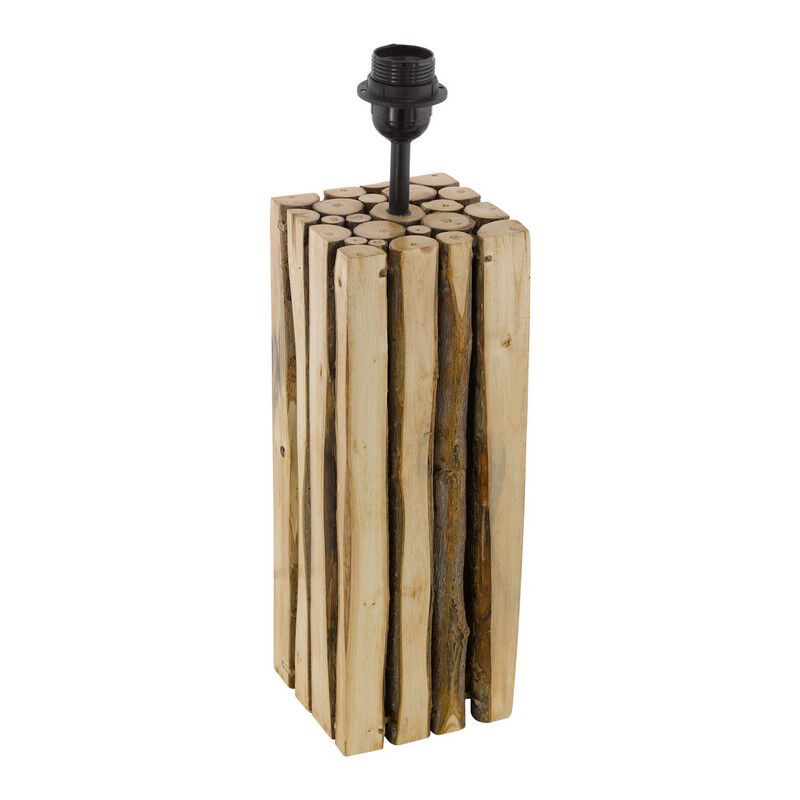 Wood table lamp without shade brown, Kick, with switch