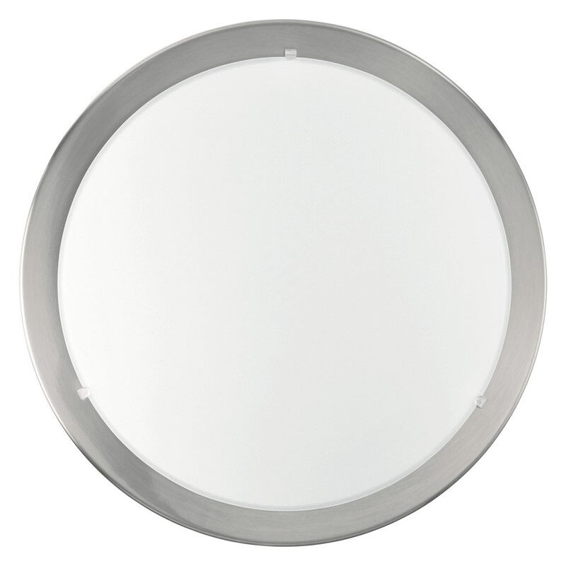 Nickel flush ceiling light glass, Agena