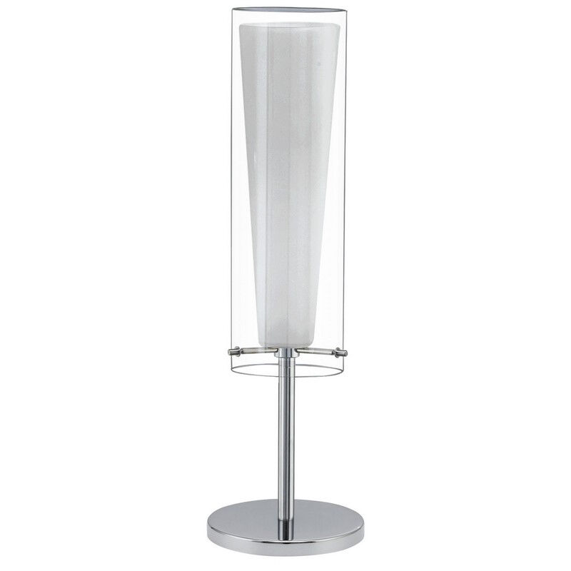 Chrome design table lamp glass, Barceno, with switch