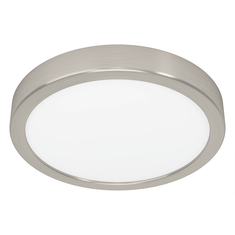 Nickel flush ceiling light steel, Geraldo, 17W, 3000K LED