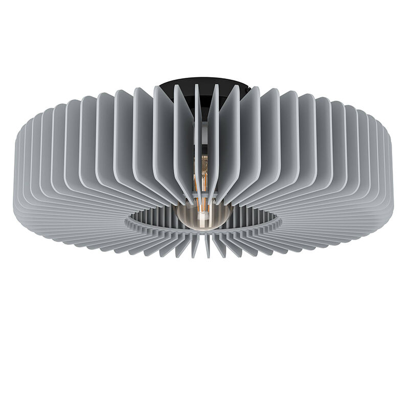 Grey modern flush ceiling light wood, Muna