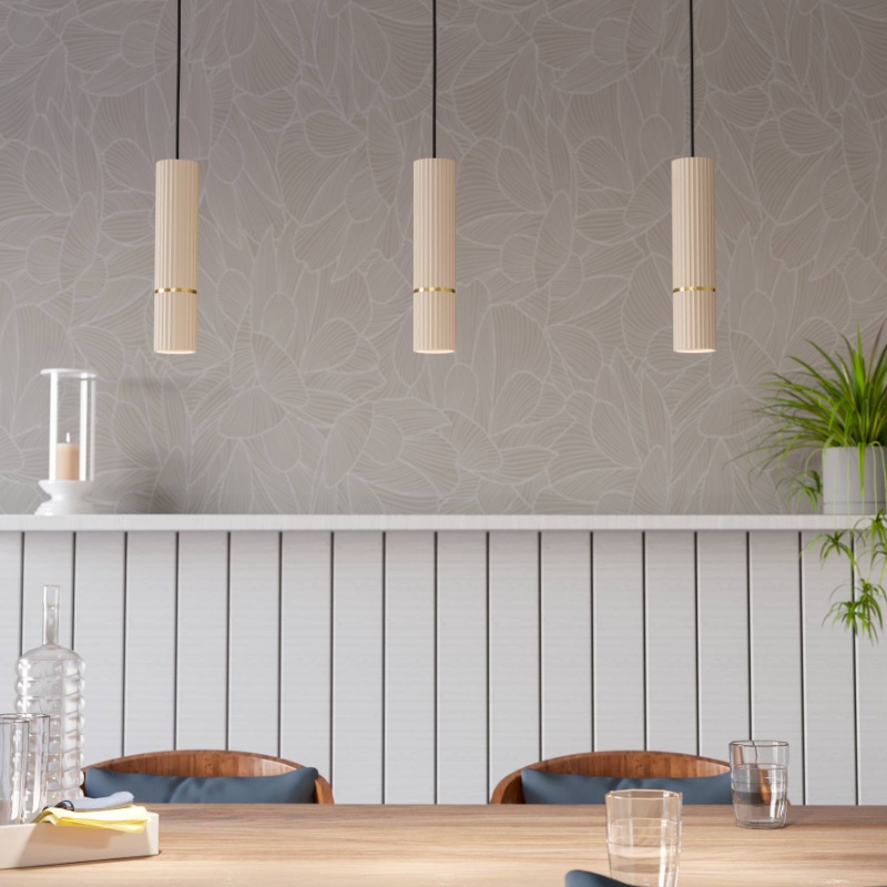 Beige modern pendant light steel, Vahid