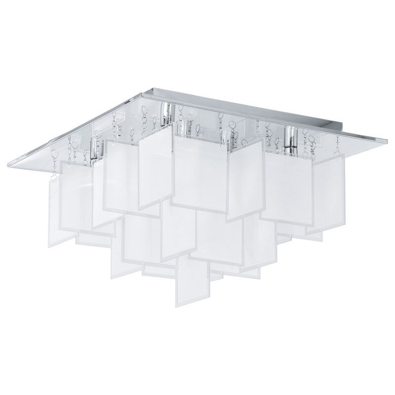 Chrome design flush ceiling light glass, Sil