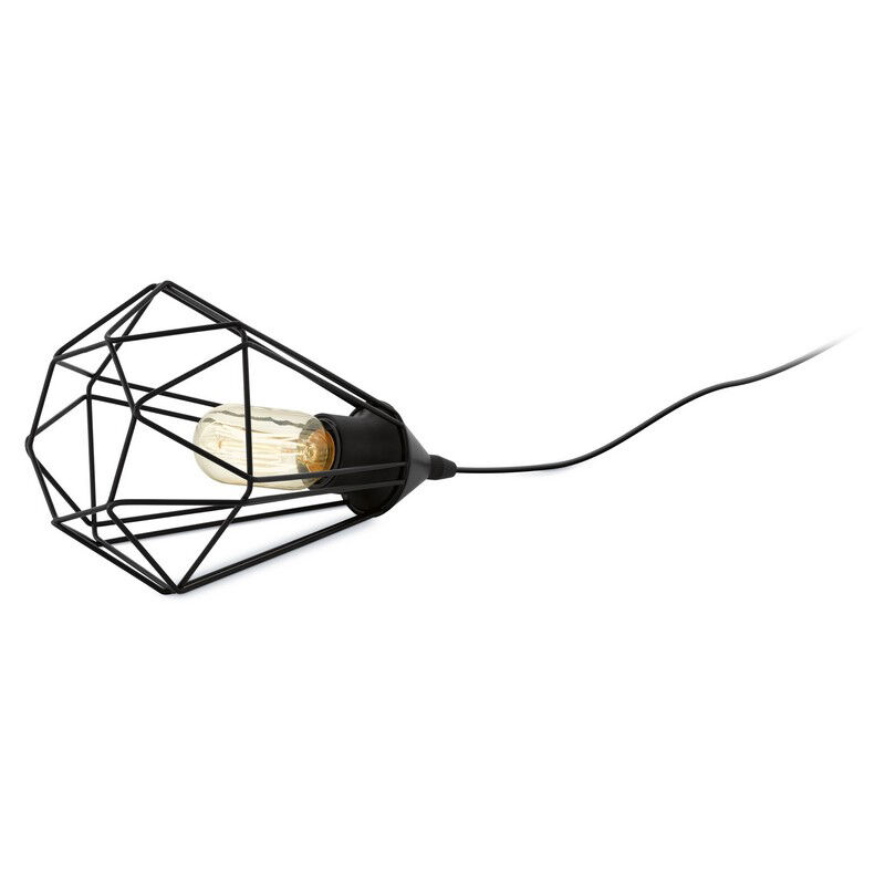 Black industrial table lamp metal, Costel, with switch