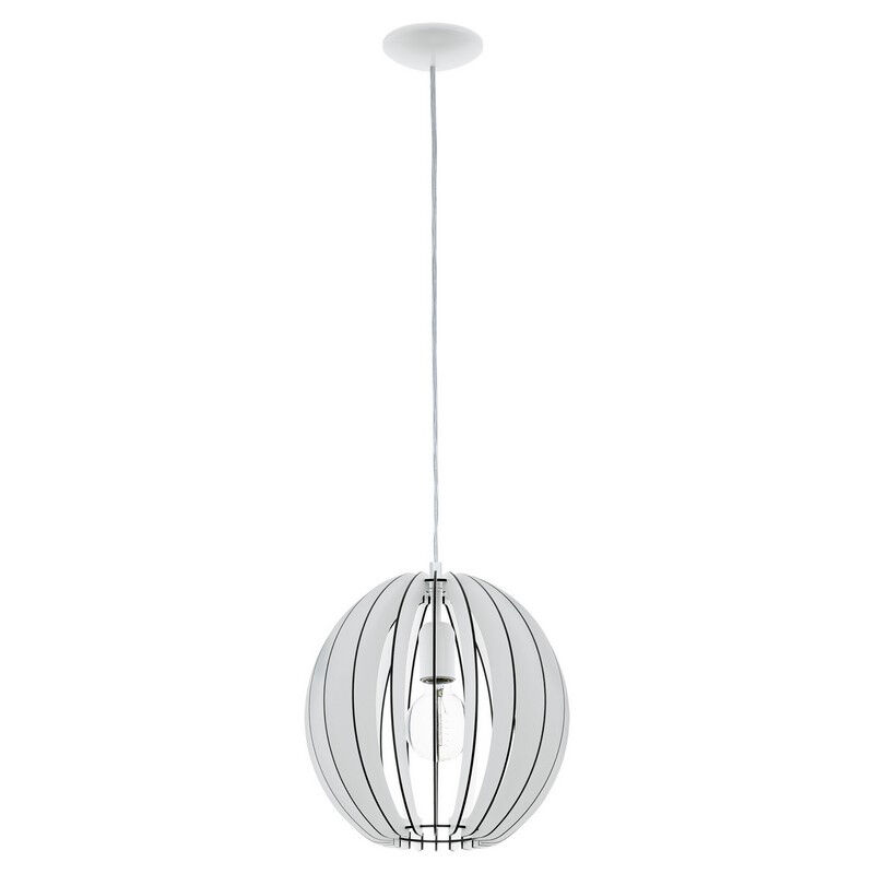White rustic pendant light wood, Bergama