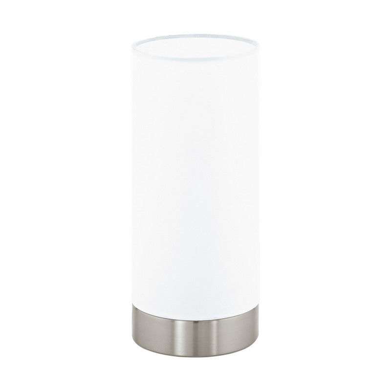 White modern table lamp fabric, Abano, with touch dimmer