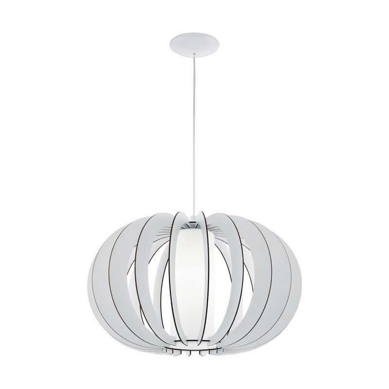 White rustic pendant light wood, Kiran