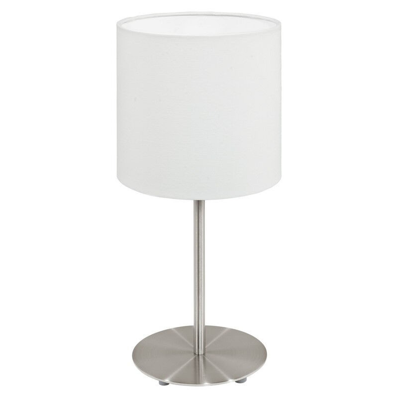 White modern table lamp fabric, Abano, with switch