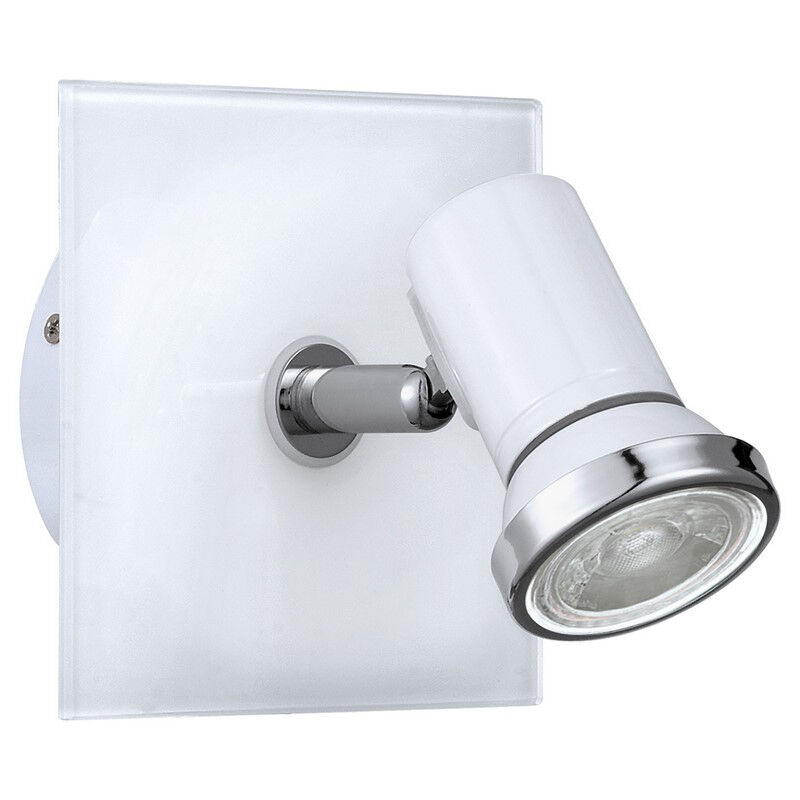 Chrome wall spotlight glass, Jasmijn, IP44