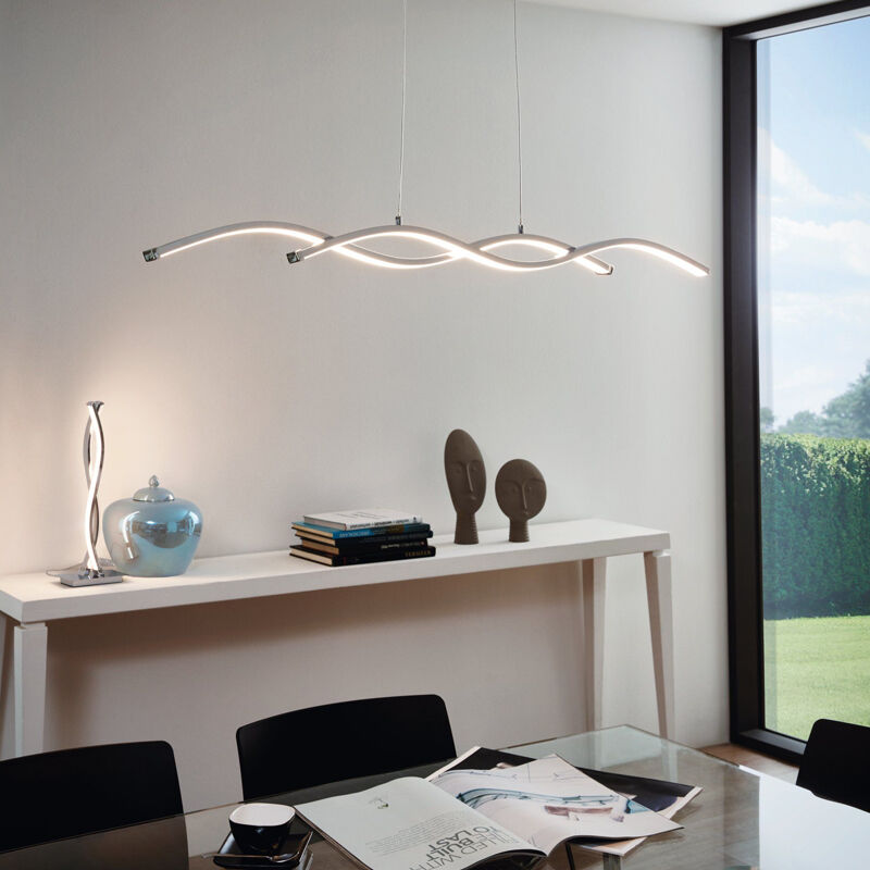 Chrome modern pendant light aluminium, Arantxa, 9W, 3000K LED