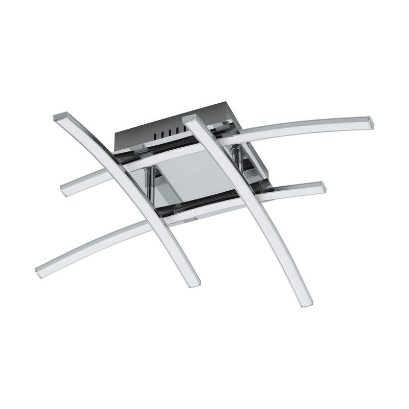 Chrome modern flush ceiling light aluminium, Josua, 5W, 3000K LED