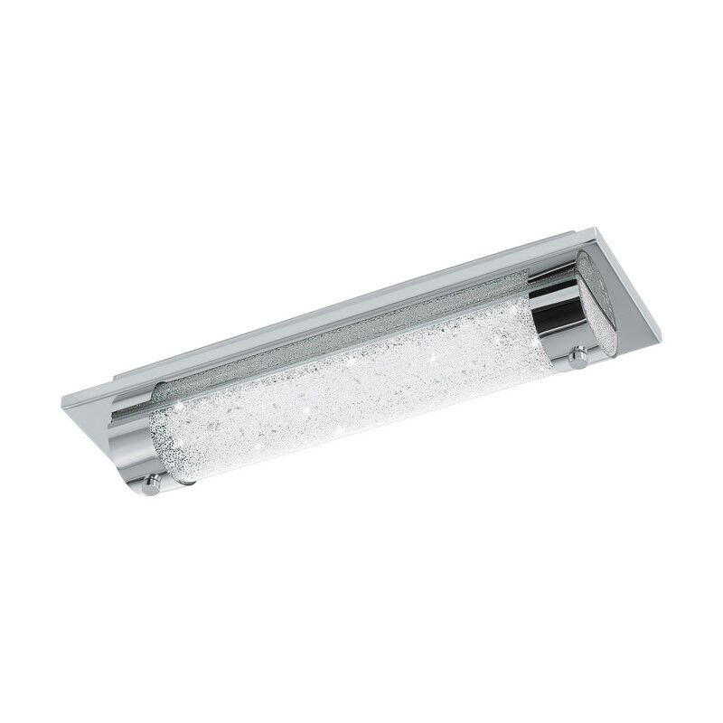 Chrome design ceiling light glass, Iris, 8W, 4000K LED, IP44