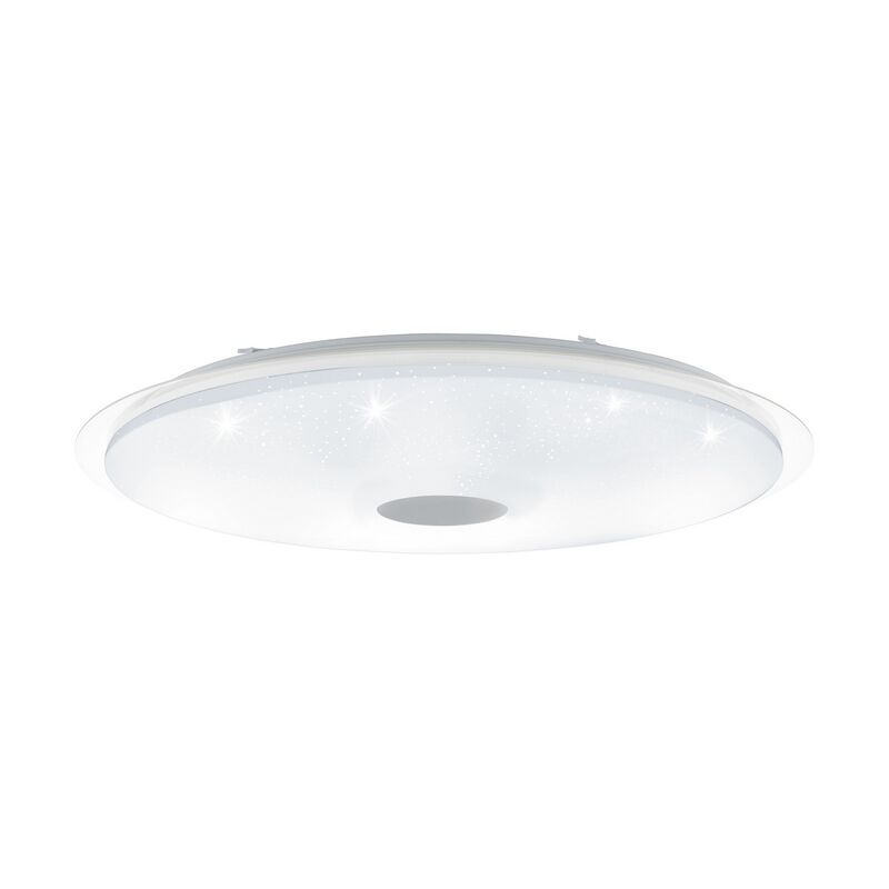 Transparent flush ceiling light steel, Dunya, 80W, adjustable light colour LED