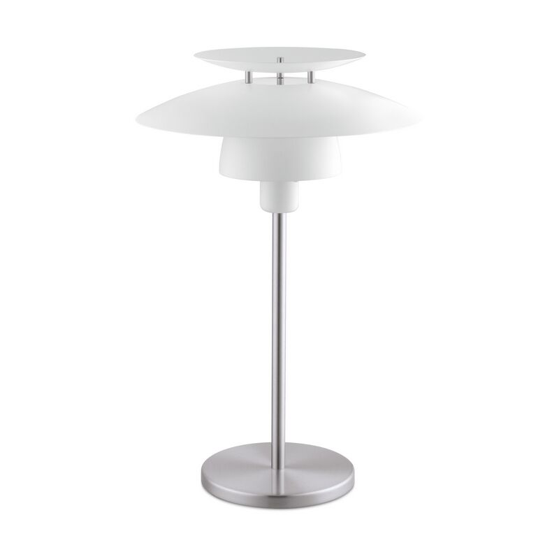 Nickel design table lamp steel, Lariana, with switch