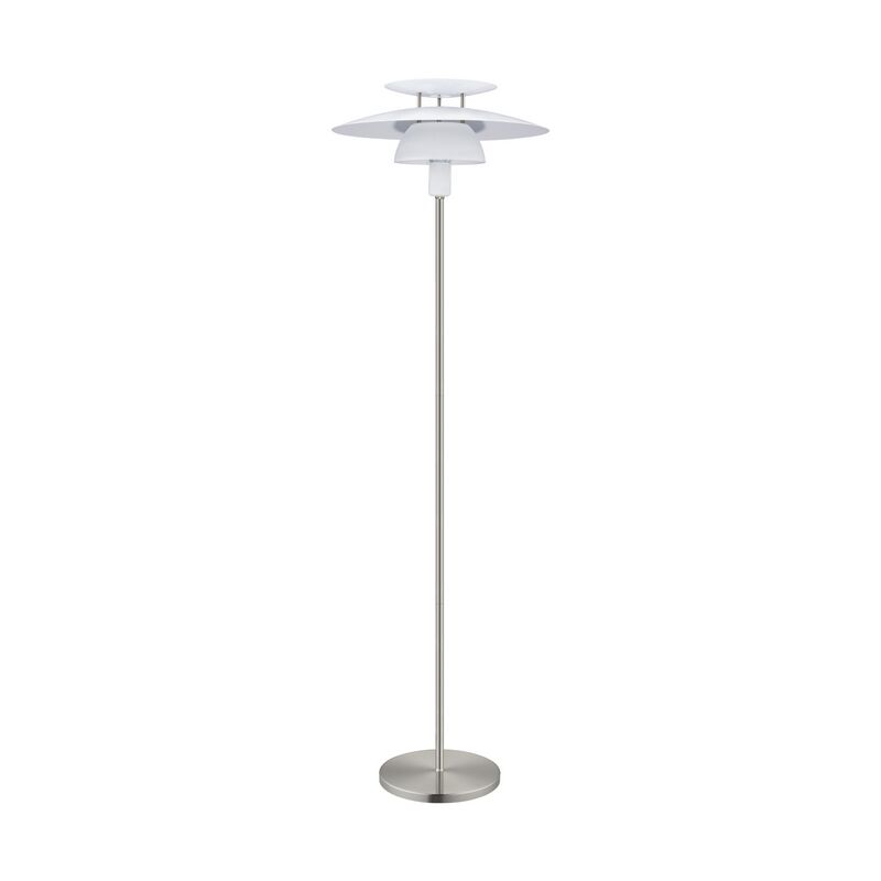 Nickel design floor lamp steel, Lariana, with switch