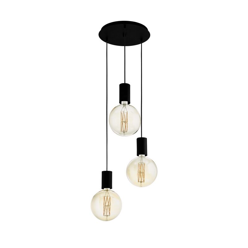 Black pendant light steel, Samed
